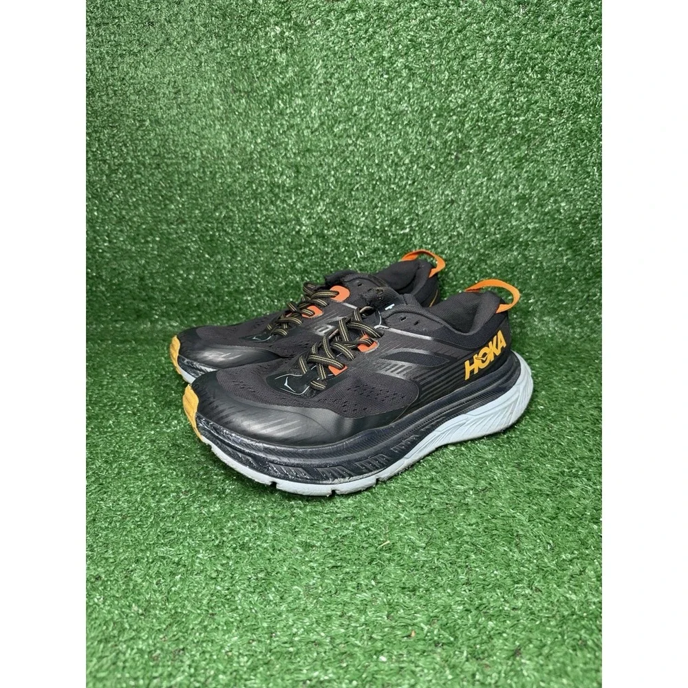 Hoka One One Stinson ATR 6 Mens Size 8.5 Black Blue Running Shoes Trail Sneakers